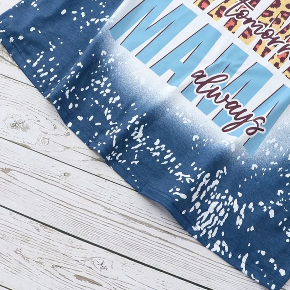 NWT !! Women's Plus Size Casual Blue Graphic Lettering Fashion Top!!💖💖 - Picture 9 of 12